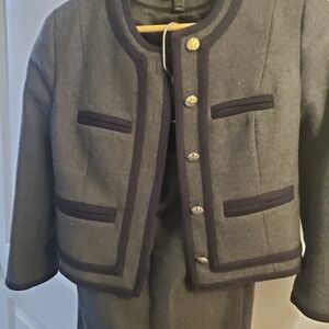 J. Crew. Women's Gray Jacket with Black Trim